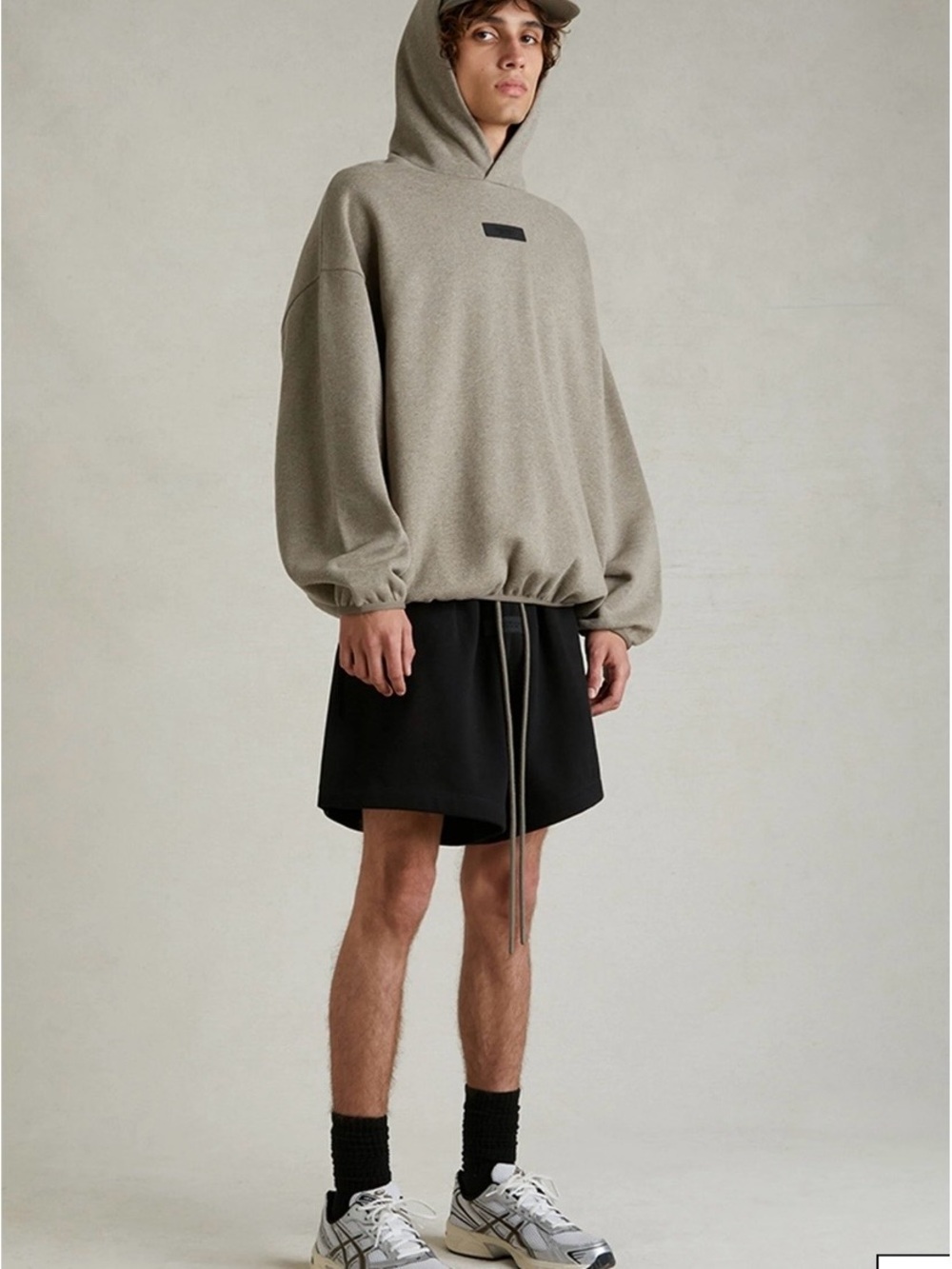 Essentials Men's Crewneck Hoodie in Taupe